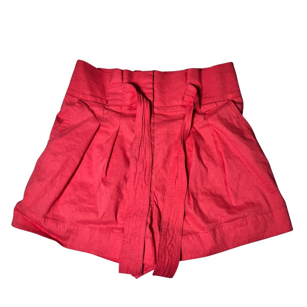 A.L.C. Coral Linen Blend High Waist Shorts Women’s Size 4 Tie Belt Pleated Desig